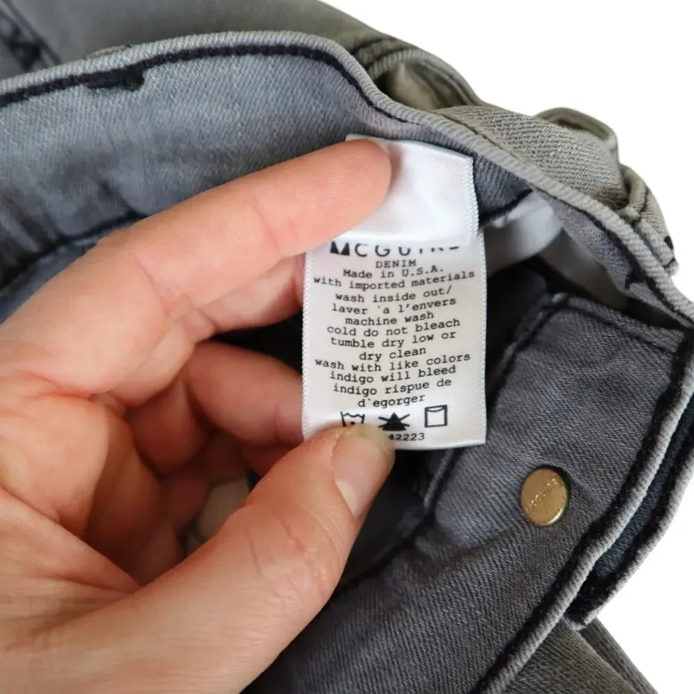 McGuire Womens Newton Skinny Jeans Size 26 Gray Wash‎ Denim Mid Rise Stretch NWT